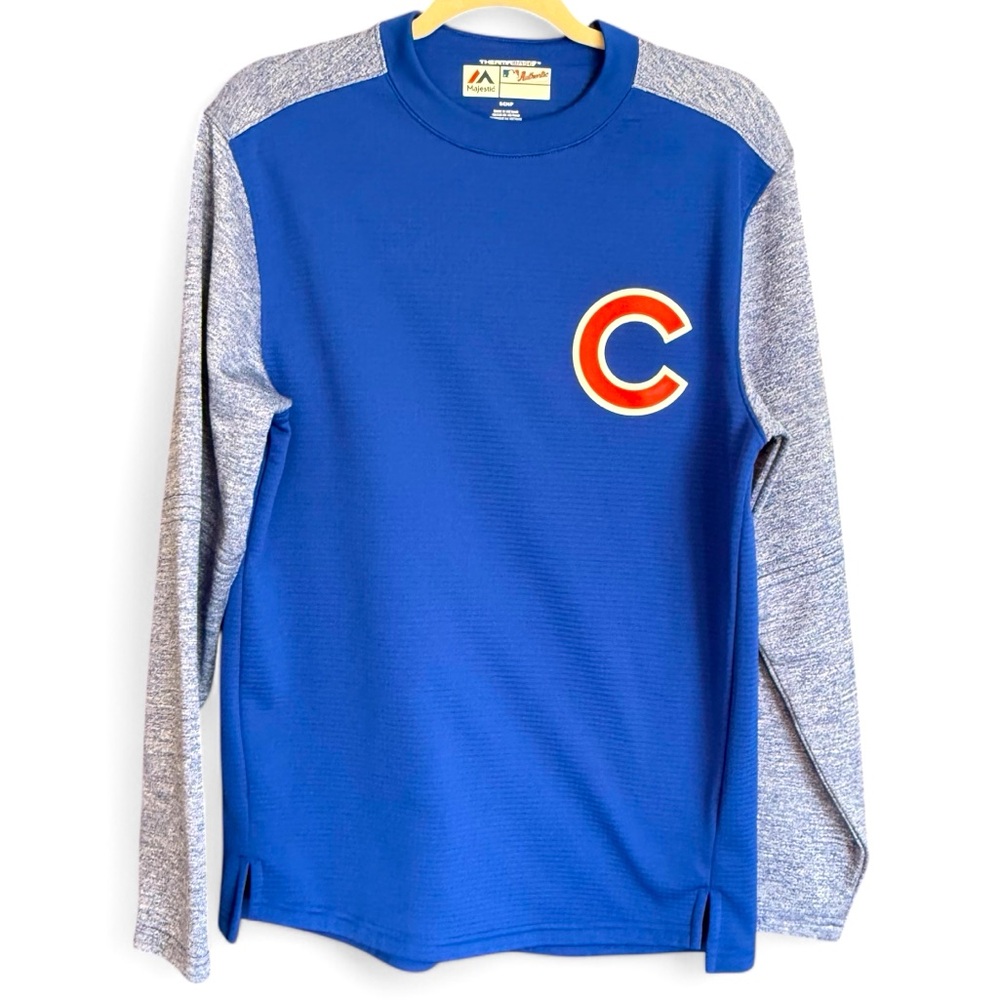 Majestic Blue & Gray Chicago C Logo Long Sleeve Shirt